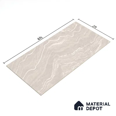 Beige Marble Floor & Wall Tile TL 07429 Prestige Royal Cliff Taupe 4 ft x 2 ft Vitrified Matte Finish - 9 mm | Random 4 | Suitable for Living Room, Bedroom, Bathroom (Sample)