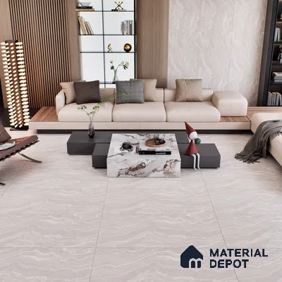 Beige Marble Floor & Wall Tile TL 07429 Prestige Royal Cliff Taupe 4 ft x 2 ft Vitrified Matte Finish - 9 mm | Random 4 | Suitable for Living Room, Bedroom, Bathroom (Sample)
