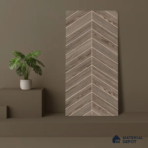Brown Wood Floor & Wall Tile TL 07438  Royal Alder Wood Natural 4 ft x 2 ft Vitrified Matte Finish - 9 mm |  Suitable for Living Room, Bedroom, Bathroom (Sample)