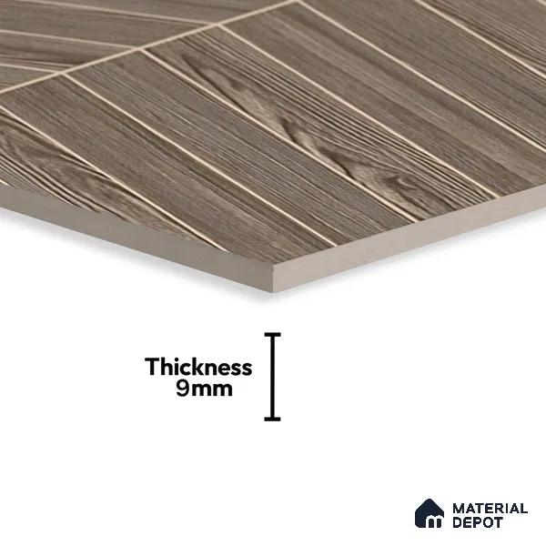 Brown Wood Floor & Wall Tile TL 07438  Royal Alder Wood Natural 4 ft x 2 ft Vitrified Matte Finish - 9 mm |  Suitable for Living Room, Bedroom, Bathroom (Sample)