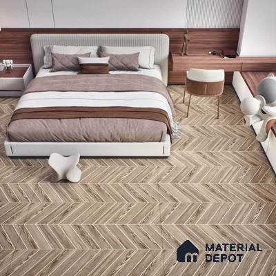 Brown Wood Floor & Wall Tile TL 07438  Royal Alder Wood Natural 4 ft x 2 ft Vitrified Matte Finish - 9 mm |  Suitable for Living Room, Bedroom, Bathroom (Sample)