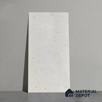 Terrazzo Floor & Wall Tile TL 10133 Bruno Flake Silver 4 ft x 2 ft Vitrified Matte Finish - 9 mm | Suitable for Living Room, Bedroom & Bathroom