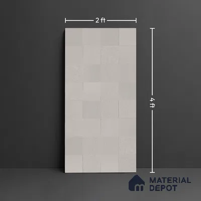 Grey Cement Floor & Wall Tile TL 08774 B  Royal Quadrato Gris 4 ft x 2 ft Full Body Vitrified Matte Finish - 9 mm |  Suitable for Living Room, Bedroom, Bathroom