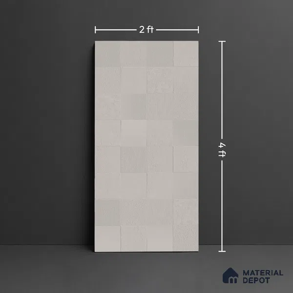 Grey Cement Floor & Wall Tile TL 08774 B Royal Quadrato Gris 4 ft x 2 ft Full Body Vitrified Matte Finish - 9 mm | Suitable for Living Room, Bedroom, Bathroom