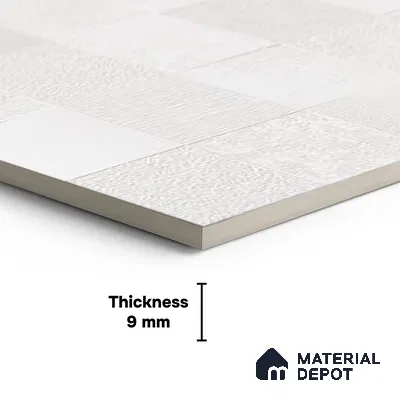 White Cement Floor & Wall Tile TL 08774  Royal Quadrato Blanco 4 ft x 2 ft Full Body Vitrified Matte Finish - 9 mm |  Suitable for Living Room, Bedroom, Bathroom