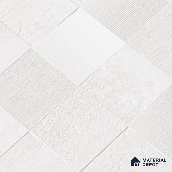 White Cement Floor & Wall Tile TL 08774 Royal Quadrato Blanco 4 ft x 2 ft Full Body Vitrified Matte Finish - 9 mm | Suitable for Living Room, Bedroom, Bathroom