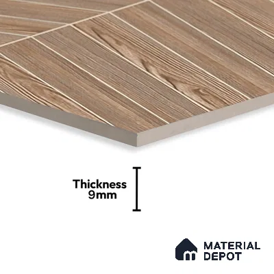 Brown Wood Floor & Wall Tile TL 07437  Royal Alder Wood Choco 4 ft x 2 ft Vitrified Matte Finish - 9 mm |  Suitable for Living Room, Bedroom, Bathroom (Sample)