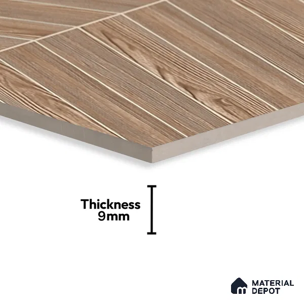 Brown Wood Floor & Wall Tile TL 07437  Royal Alder Wood Choco 4 ft x 2 ft Vitrified Matte Finish - 9 mm |  Suitable for Living Room, Bedroom, Bathroom (Sample)
