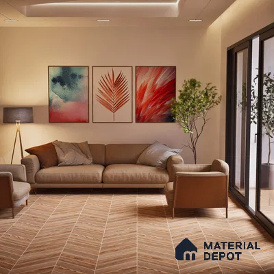Brown Wood Floor & Wall Tile TL 07437  Royal Alder Wood Choco 4 ft x 2 ft Vitrified Matte Finish - 9 mm |  Suitable for Living Room, Bedroom, Bathroom (Sample)