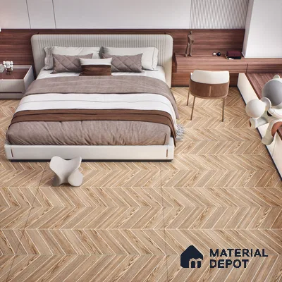 Brown Wood Floor & Wall Tile TL 07437  Royal Alder Wood Choco 4 ft x 2 ft Vitrified Matte Finish - 9 mm |  Suitable for Living Room, Bedroom, Bathroom (Sample)