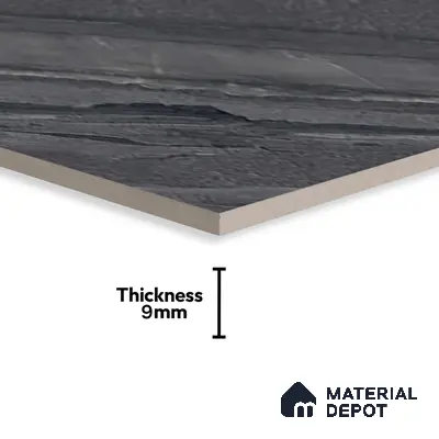 Marble Floor & Wall Tile TL 07646 C Sandstone Charcoal 4 ft x 2 ft Glue Matte Finish Vitrified Tile - 9 mm | Suitable for Living Room, Bedroom & Bathroom
