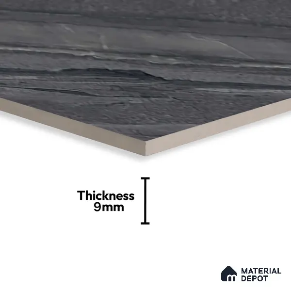 Marble Floor & Wall Tile TL 07646 C Sandstone Charcoal 4 ft x 2 ft Glue Matte Finish Vitrified Tile - 9 mm | Suitable for Living Room, Bedroom & Bathroom