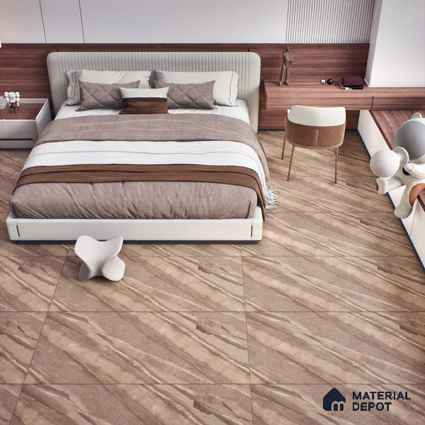 Marble Floor & Wall Tile TL 07646 Sandstone Mushroom 4 ft x 2 ft Glue Matte Finish Vitrified Tile - 9 mm | Suitable for Living Room, Bedroom & Bathroom