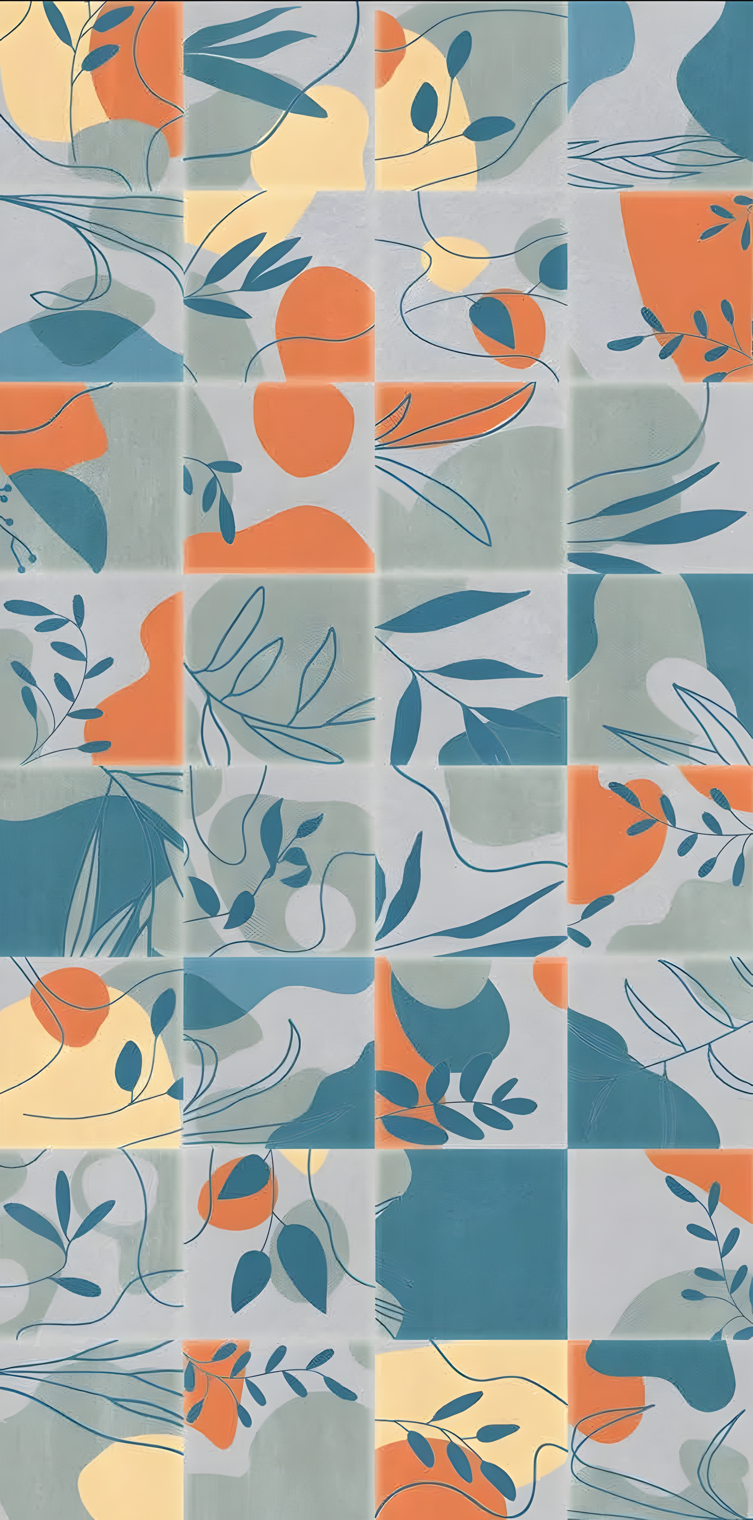 Tropical Wall Tile TL 07488 B Flower Decor Aqua 4 ft x 2 ft Carving Matte Finish Vitrified Tile - 9 mm | Suitable for Living Room, Bedroom & Bathroom (Sample)