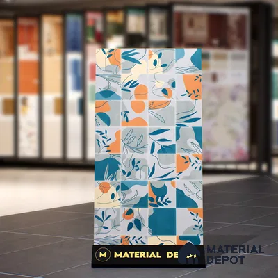 Tropical Wall Tile TL 07488 B Flower Decor Aqua 4 ft x 2 ft Carving Matte Finish Vitrified Tile - 9 mm | Suitable for Living Room, Bedroom & Bathroom (Sample)