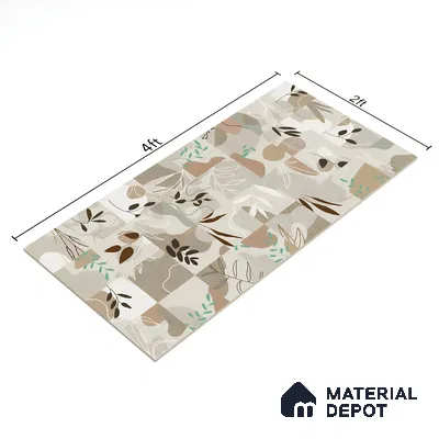 Tropical Wall Tile TL 07488 Flower Decor Brown 4 ft x 2 ft Matte Finish Vitrified Tile - 9 mm | Suitable for Living Room, Bedroom & Bathroom (Sample)