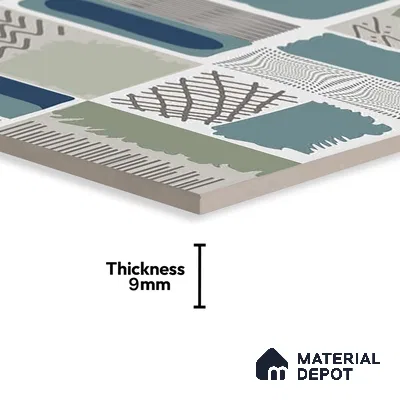 Highlighter Wall Tile TL 07489 B Decor Art Aqua 4 ft x 2 ft Carving Matte Finish Vitrified Tile - 9 mm | Suitable For Bathroom, Accent/Feature Wall, Dining Area