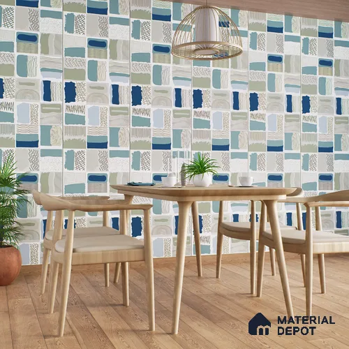 Highlighter Wall Tile TL 07489 B Decor Art Aqua 4 ft x 2 ft Carving Matte Finish Vitrified Tile - 9 mm | Suitable For Bathroom, Accent/Feature Wall, Dining Area