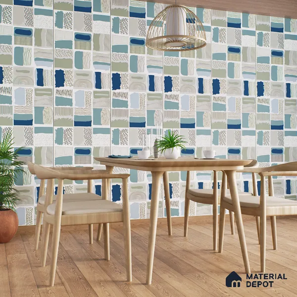 Highlighter Wall Tile TL 07489 B Decor Art Aqua 4 ft x 2 ft Carving Matte Finish Vitrified Tile - 9 mm | Suitable For Bathroom, Accent/Feature Wall, Dining Area