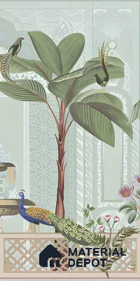 Tropical Wall Tile TL 07497 Prestige Royal Haveli Haven 4 ft x 2 ft Designer Tiles Vitrified Matte Finish - 9 mm | 1 Box Contain A & B Faces | Suitable for Bathroom, Accent/Feature Wall, Dining Area