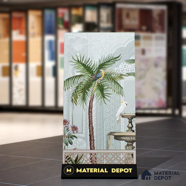 Tropical Wall Tile TL 07497 Prestige Royal Haveli Haven 4 ft x 2 ft Designer Tiles Vitrified Matte Finish - 9 mm | 1 Box Contain A & B Faces | Suitable for Bathroom, Accent/Feature Wall, Dining Area
