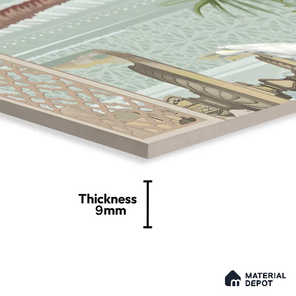 Tropical Wall Tile TL 07497 Prestige Royal Haveli Haven 4 ft x 2 ft Designer Tiles Vitrified Matte Finish - 9 mm | 1 Box Contain A & B Faces | Suitable for Bathroom, Accent/Feature Wall, Dining Area