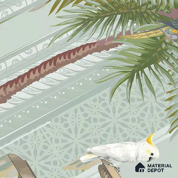 Tropical Wall Tile TL 07497 Prestige Royal Haveli Haven 4 ft x 2 ft Designer Tiles Vitrified Matte Finish - 9 mm | 1 Box Contain A & B Faces | Suitable for Bathroom, Accent/Feature Wall, Dining Area