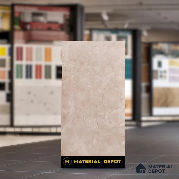 Brown Marble Floor & Wall Tile TL 07462 B Gravier Royal Perlac Brown 4 ft x 2 ft Vitrified High Gloss Finish - 9 mm | Random 4 | Suitable for Living Room, Bedroom, Bathroom