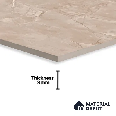 Brown Marble Floor & Wall Tile TL 07462 B Gravier Royal Perlac Brown 4 ft x 2 ft Vitrified High Gloss Finish - 9 mm | Random 4 | Suitable for Living Room, Bedroom, Bathroom