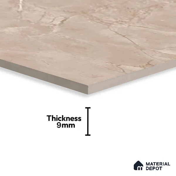 Brown Marble Floor & Wall Tile TL 07462 B Gravier Royal Perlac Brown 4 ft x 2 ft Vitrified High Gloss Finish - 9 mm | Random 4 | Suitable for Living Room, Bedroom, Bathroom