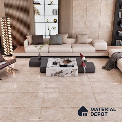 Brown Marble Floor & Wall Tile TL 07462 B Gravier Royal Perlac Brown 4 ft x 2 ft Vitrified High Gloss Finish - 9 mm | Random 4 | Suitable for Living Room, Bedroom, Bathroom