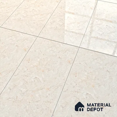 Cream Marble Floor & Wall Tile TL 07461 Gravier Royal Athos Crema 4 ft x 2 ft Vitrified High Gloss Finish - 9 mm | Seamless 4 | Suitable for Living Room, Bedroom, Bathroom (Sample)