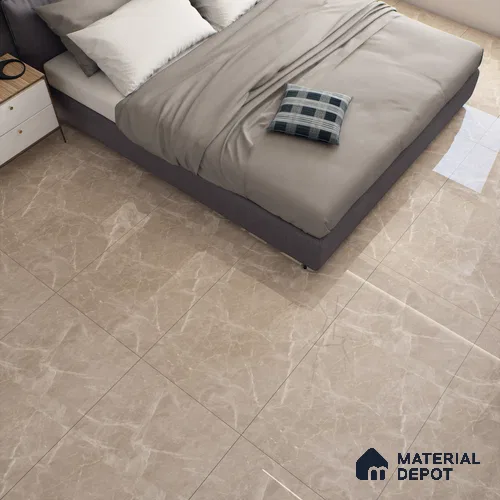 Brown Marble Floor & Wall Tile TL 07464 B Gravier Royal Berlin Taupe 4 ft x 2 ft Vitrified High Gloss Finish - 9 mm | Seamless 3 | Suitable for Living Room, Bedroom, Bathroom