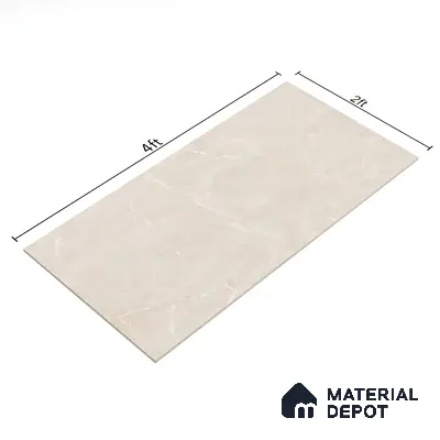 Cream Marble Floor & Wall Tile TL 07464 Gravier Royal Berlin Crema 4 ft x 2 ft Vitrified High Gloss Finish - 9 mm | Seamless 3 | Suitable for Living Room, Bedroom, Bathroom