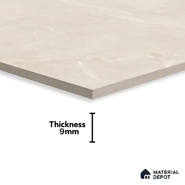Cream Marble Floor & Wall Tile TL 07464 Gravier Royal Berlin Crema 4 ft x 2 ft Vitrified High Gloss Finish - 9 mm | Seamless 3 | Suitable for Living Room, Bedroom, Bathroom