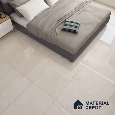 Cream Marble Floor & Wall Tile TL 07464 Gravier Royal Berlin Crema 4 ft x 2 ft Vitrified High Gloss Finish - 9 mm | Seamless 3 | Suitable for Living Room, Bedroom, Bathroom
