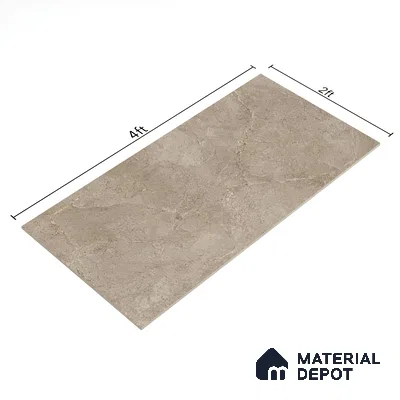 Brown Marble Floor & Wall Tile TL 07455 B Gravier Royal Neptune Brown 4 ft x 2 ft Vitrified High Gloss Finish - 9 mm | Random 6 | Suitable for Living Room, Bedroom, Bathroom (Sample)