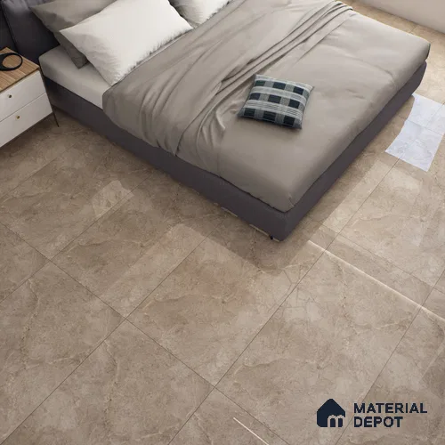 Brown Marble Floor & Wall Tile TL 07455 B Gravier Royal Neptune Brown 4 ft x 2 ft Vitrified High Gloss Finish - 9 mm | Random 6 | Suitable for Living Room, Bedroom, Bathroom