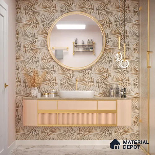 Brown Highlighter Wall Tile TL 07455 C Prestige Royal Neptune Brown Decor 4 ft x 2 ft Vitrified High Gloss Finish - 9 mm | Suitable For Bathroom, Accent/Feature Wall, Dining Area