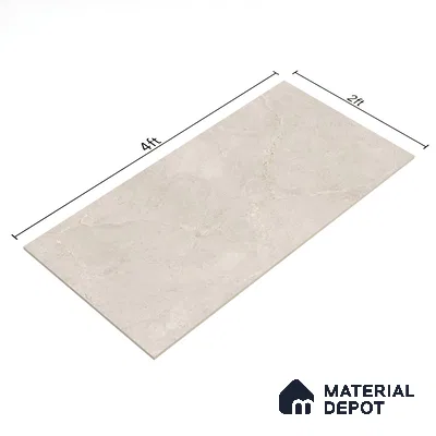 Cream Marble Floor & Wall Tile TL 07455 Gravier Royal Neptune Crema 4 ft x 2 ft Vitrified High Gloss Finish - 9 mm | Random 6 | Suitable for Living Room, Bedroom, Bathroom (Sample)