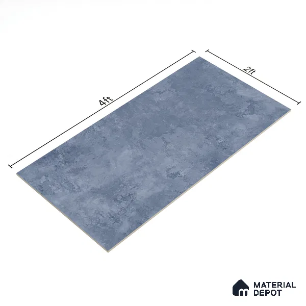 Blue Marble Floor & Wall Tile TL 07458 B Gravier Royal Sigma Blue 4 ft x 2 ft Vitrified High Gloss Finish - 9 mm | Seamless 5 | Suitable for Living Room, Bedroom, Bathroom (Sample)