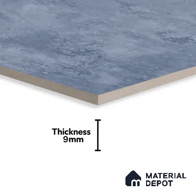 Blue Marble Floor & Wall Tile TL 07458 B Gravier Royal Sigma Blue 4 ft x 2 ft Vitrified High Gloss Finish - 9 mm | Seamless 5 | Suitable for Living Room, Bedroom, Bathroom (Sample)