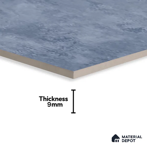 Blue Marble Floor & Wall Tile TL 07458 B Gravier Royal Sigma Blue 4 ft x 2 ft Vitrified High Gloss Finish - 9 mm | Seamless 5 | Suitable for Living Room, Bedroom, Bathroom (Sample)