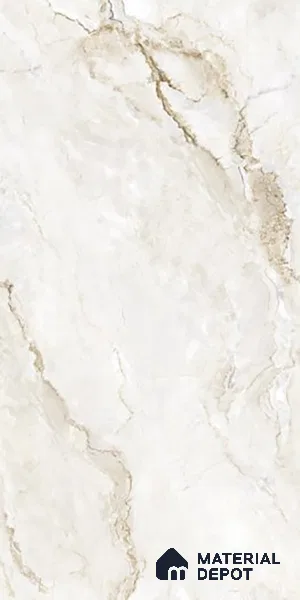 Cream Marble Floor & Wall Tile TL 07453 Gravier Royal Senior Natural 4 ft x 2 ft Vitrified High Gloss Finish - 9 mm | Seamless 6 | Suitable for Living Room, Bedroom, Bathroom
