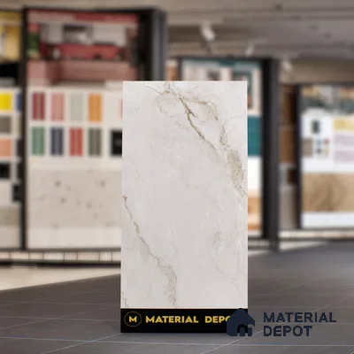 Cream Marble Floor & Wall Tile TL 07453 Gravier Royal Senior Natural 4 ft x 2 ft Vitrified High Gloss Finish - 9 mm | Seamless 6 | Suitable for Living Room, Bedroom, Bathroom