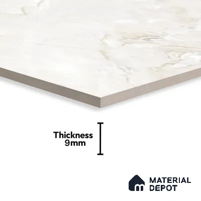 Cream Marble Floor & Wall Tile TL 07453 Gravier Royal Senior Natural 4 ft x 2 ft Vitrified High Gloss Finish - 9 mm | Seamless 6 | Suitable for Living Room, Bedroom, Bathroom