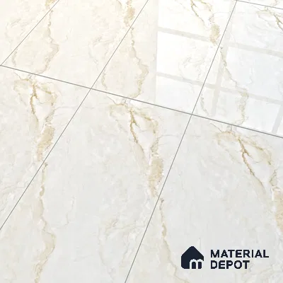 Cream Marble Floor & Wall Tile TL 07453 Gravier Royal Senior Natural 4 ft x 2 ft Vitrified High Gloss Finish - 9 mm | Seamless 6 | Suitable for Living Room, Bedroom, Bathroom