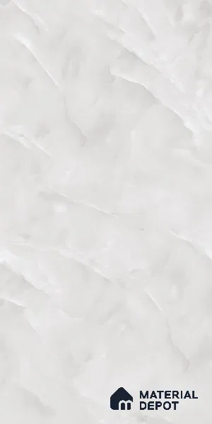 White Marble Floor & Wall Tile TL 07465 Gravier Royal Cerim Onyx Bianco 4 ft x 2 ft Vitrified High Gloss Finish - 9 mm | Seamless 4 | Suitable for Living Room, Bedroom, Bathroom
