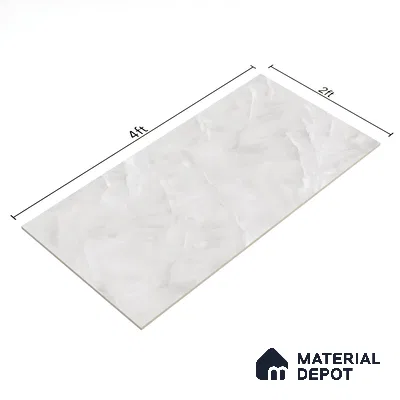 White Marble Floor & Wall Tile TL 07465 Gravier Royal Cerim Onyx Bianco 4 ft x 2 ft Vitrified High Gloss Finish - 9 mm | Seamless 4 | Suitable for Living Room, Bedroom, Bathroom