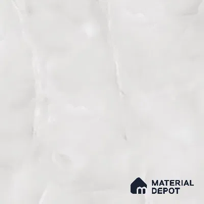 White Marble Floor & Wall Tile TL 07465 Gravier Royal Cerim Onyx Bianco 4 ft x 2 ft Vitrified High Gloss Finish - 9 mm | Seamless 4 | Suitable for Living Room, Bedroom, Bathroom